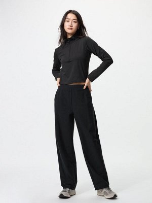 UNIQLO - джерси-брюки с изогнутым кроем и увеличенной длиной - 09 BLACK