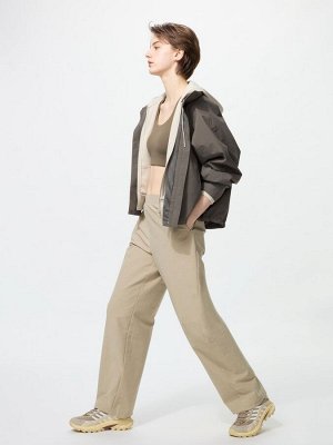 UNIQLO - джерси-брюки с изогнутым кроем и увеличенной длиной - 32 BEIGE