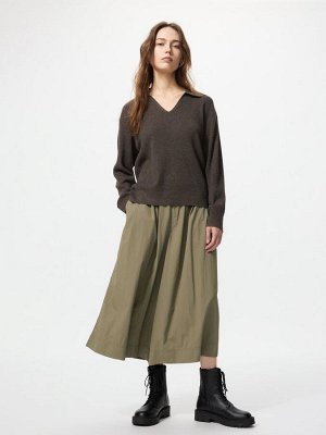 UNIQLO - поло-кофта из вязаного трикотажа - 35 BROWN