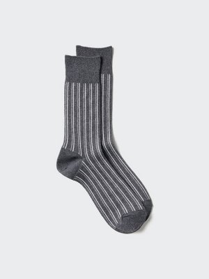 UNIQLO - мужские сетчатые носки в полоску - 08 DARKGRAY