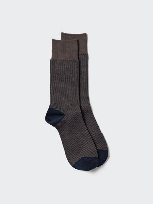 UNIQLO - двухцветные носки с удобной посадкой и продуманными деталями - 37 BROWN