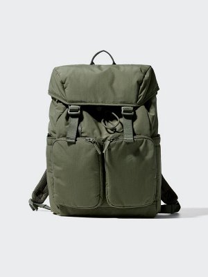 UNIQLO - многофункциональный рюкзак с 6 карманами, отделением для ноутбука и водоотталкивающей пропиткой - 57 OLIVE