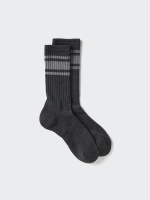 UNIQLO - высокие носки в рубчик для мужчин - 07 GRAY