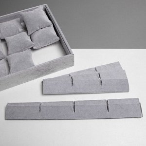 Подставка для часов, браслетов QF, 12 мест, 35x24x5 см, серая
