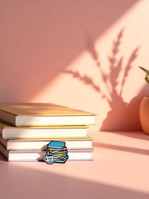Значок «Книги», цветной в чёрном металле