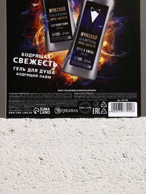 Подарочный набор «Подарок лучшему мужчине», гель для душа 250 мл, аромат бодрящий лайм, шампунь 250 мл, аромат взрыв прохлады