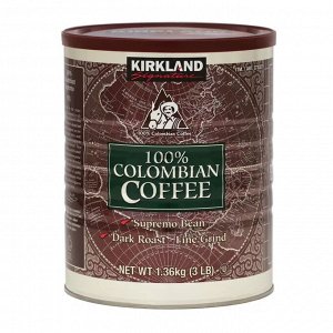 Молотый колумбийский кофе темной обжарки Kirkland Signature Colombian Ground Coffee