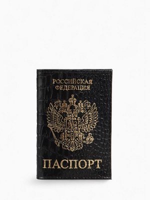 Обложка для паспорта, цвет чёрный