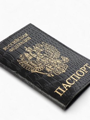 Обложка для паспорта, цвет чёрный