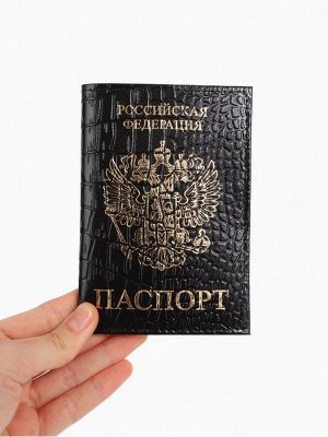 Обложка для паспорта, цвет чёрный