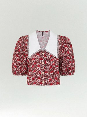 Укороченная блузка с воротником, B3157/cumbia