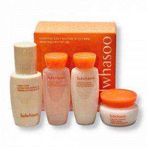 SULWHASOO ESSENTIAL DAILY ROUTINE KIT (4 ITEMS) (8ml+15ml+15ml+5ml), Комплект косметики для ежедневного ухода за кожей лица (8мл+15мл+15мл+5мл)