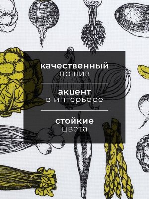 Кухонное полотенце «Доляна. Овощи» 35x60±2 см,100% хлопок, рогожка, 100% хлопок, 162 г/м²