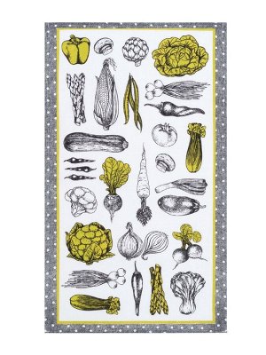 Кухонное полотенце «Доляна. Овощи» 35x60±2 см,100% хлопок, рогожка, 100% хлопок, 162 г/м²