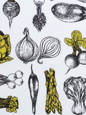 Кухонное полотенце «Доляна. Овощи» 35x60±2 см,100% хлопок, рогожка, 100% хлопок, 162 г/м²