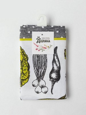 Кухонное полотенце «Доляна. Овощи» 35x60±2 см,100% хлопок, рогожка, 100% хлопок, 162 г/м²
