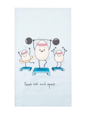 Кухонное полотенце пасхальное «Этель» Love eat and sport, 40x73 см, 100% хлопок, саржа 190 г/м²