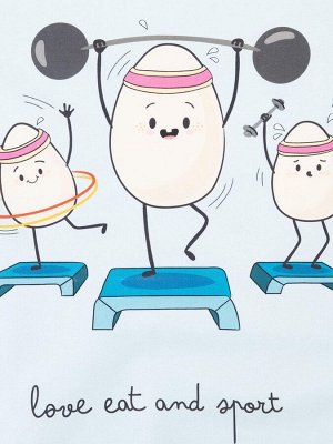 Кухонное полотенце пасхальное «Этель» Love eat and sport, 40x73 см, 100% хлопок, саржа 190 г/м²