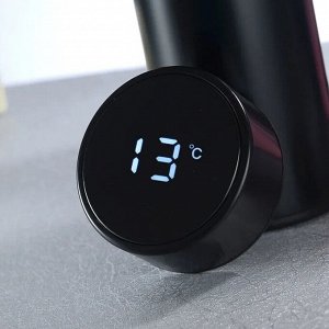 Термос "Metallic" с датчиком температуры 500мл, цв.черный