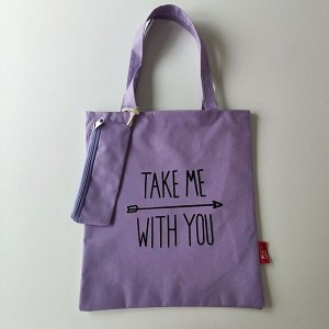 ToteNote сумка шоппер Take me with you фиолетовый