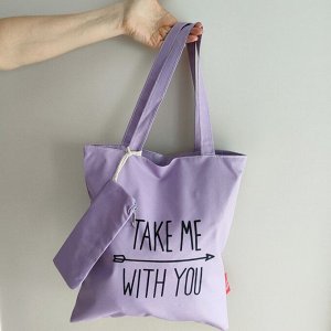 ToteNote сумка шоппер Take me with you фиолетовый