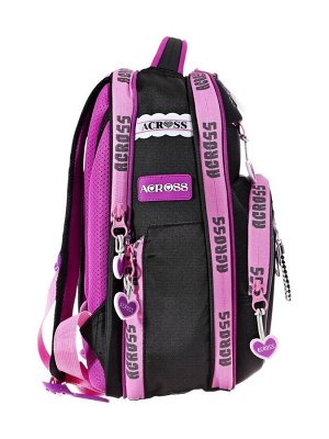 Рюкзак школьный 37x28x12, эргономичная спинка, Across, пенал, мешок, папка