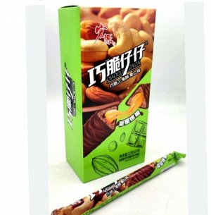 Злаковое печенье Qiaocu Zaizai в шоколадной глазури с кешью, миндалем и карамелью, 440 г (20 шт), Китай. Фитнес-продукт