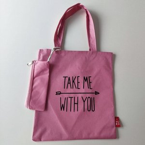 ToteNote сумка шоппер Take me with you розовый