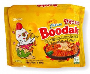 Лапша Boodak со вкусом острой курицы «Сырная», 140гр.