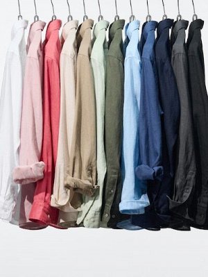 UNIQLO Мужская льняная рубашка, белый
