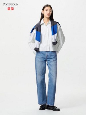 UNIQLO Джинсы прямые (дина 76см), голубой