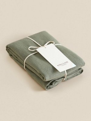Наволочка SL Home Linen collection, 70x70 см, зелёная, лён 30%, хлопок 70%