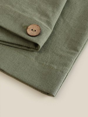 Наволочка SL Home Linen collection, 70x70 см, зелёная, лён 30%, хлопок 70%