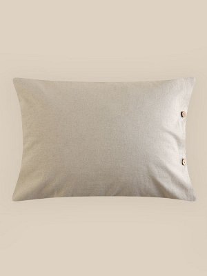 Наволочка SL Home Linen collection, 50x70 см, бежевая, лён 30%, хлопок 70%