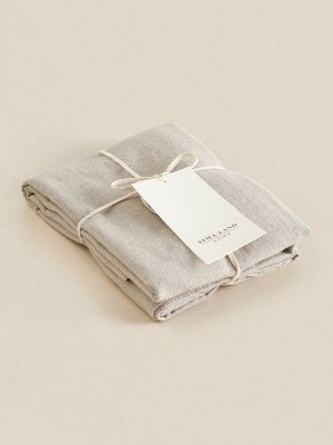 Наволочка SL Home Linen collection, 50x70 см, бежевая, лён 30%, хлопок 70%