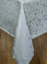 Скатерть арт.  13000/2/120, МАЛЕНЬКАЯ РОЗА, цвет НЕЖНО-ЗЕЛЕНЫЙ, тефлоновая скатерть, размеры 120 см х 160 см, КРАЙ - ПОДГИБКА И ПРОШИВКА