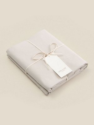 Простыня 1.5 спальная SL Home Percale 300ТС, 160x235 см, молочная, хлопок 100%