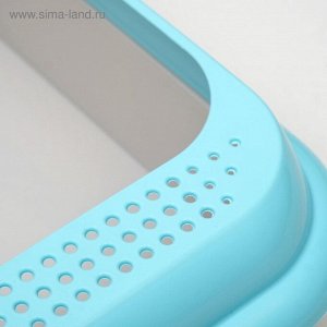 Туалет "Мур-мяу" для кошек, с рамкой 44 х 34 х 10 см, голубой