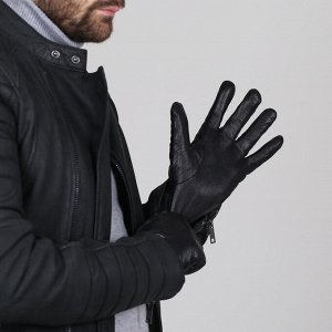 Перчатки мужские, размер 13, подклад шерсть, цвет чёрный