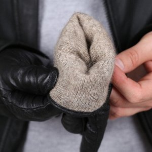 Перчатки мужские, размер 13, подклад шерсть, цвет чёрный