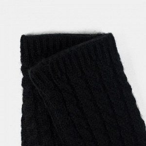 Перчатки-митенки женские, цвет чёрный, размер 7-8