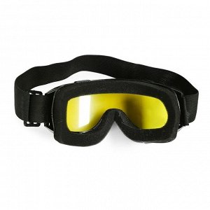 Очки-маска для езды на мототехнике, стекло двухслойное желтое, цвет черный