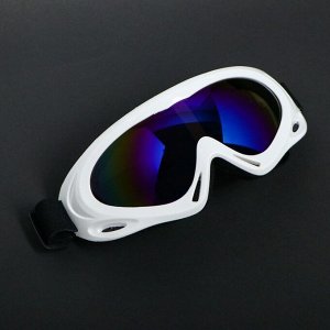 Очки для езды на мототехнике с доп. вентиляцией, стекло с затемнением, белые