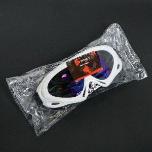 Очки для езды на мототехнике Torso, с доп. вентиляцией, стекло с затемнением, белые
