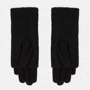 Перчатки-митенки женские, цвет чёрный, размер 7-8