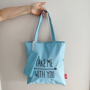 ToteNote сумка шоппер Take me with you голубой