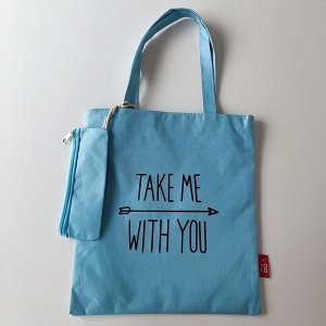 ToteNote сумка шоппер Take me with you голубой