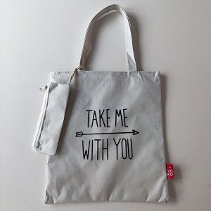ToteNote сумка шоппер Take me with you бежевый