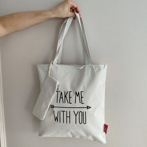 ToteNote сумка шоппер Take me with you бежевый
