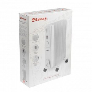 Радиатор масляный Sakura SA-0349 Light, 2000 Вт, 9 секций, светло-серый
